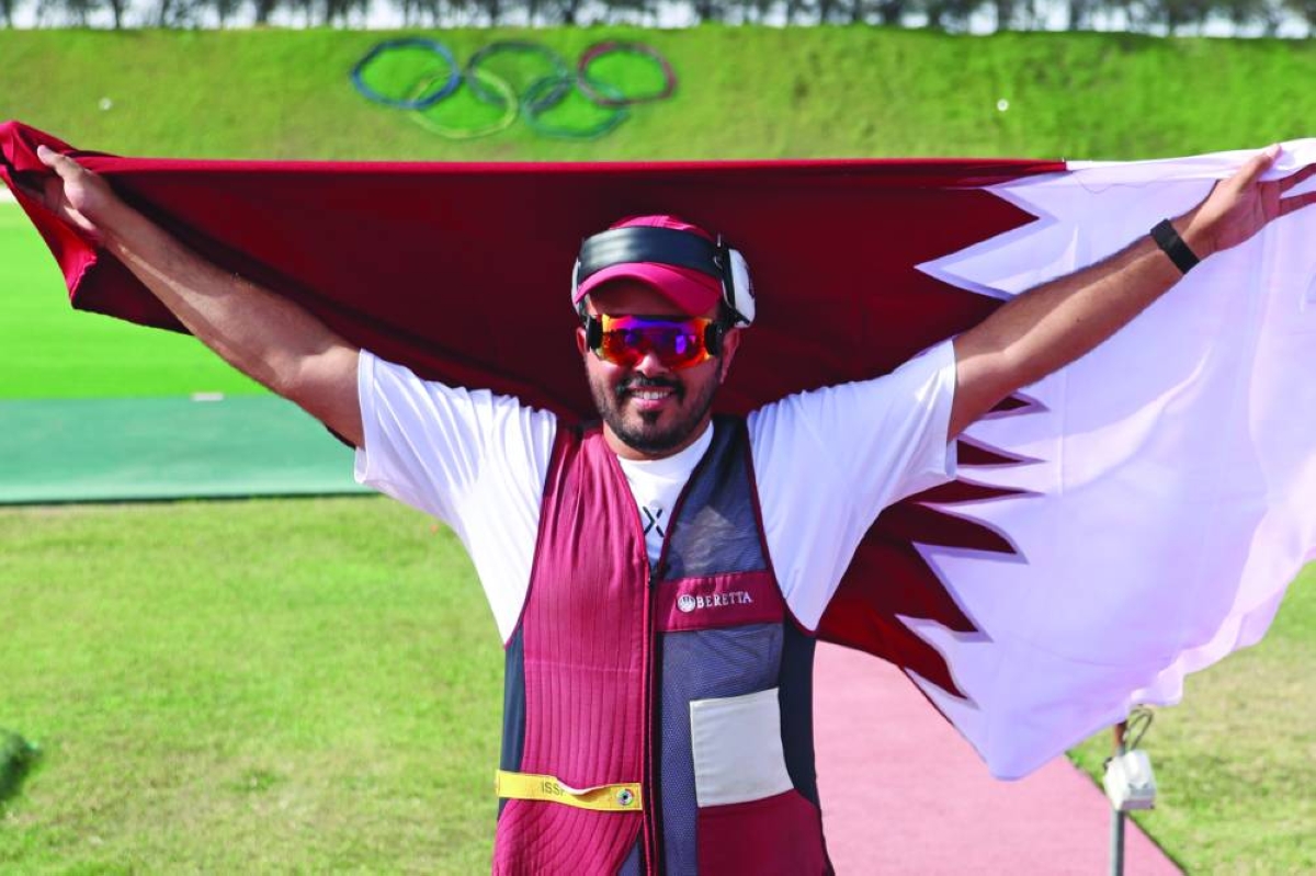 
Qatar’s Rashid Saleh al-Athba celebrates after winning gold in the men’s skeet competition at the 4th GCC Games - Doha 2026 at Lusail Shooting Range. 