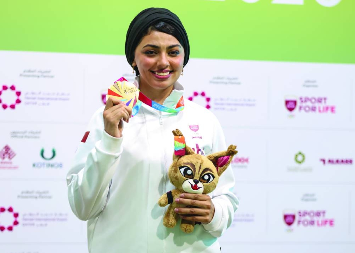 
Qatar’s Reem al-Sharshani won two gold medals in the individual and team skeet events. 
