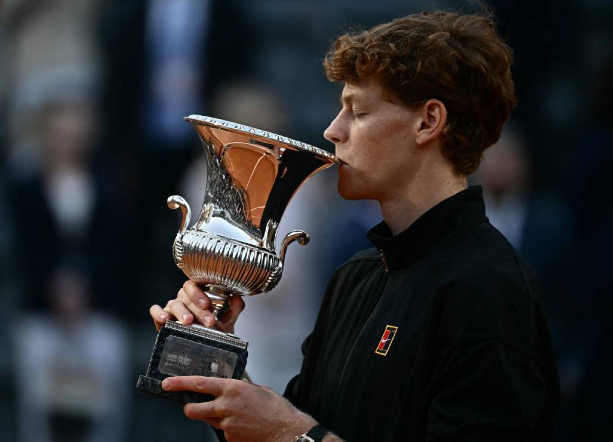 Italy's Jannik Sinner has now completed the 'Golden Masters' by winning all of the ATP's top-ranked events after becoming the first Italian champion at the Foro Italico since Adriano Panatta 50 years ago.(AFP)
