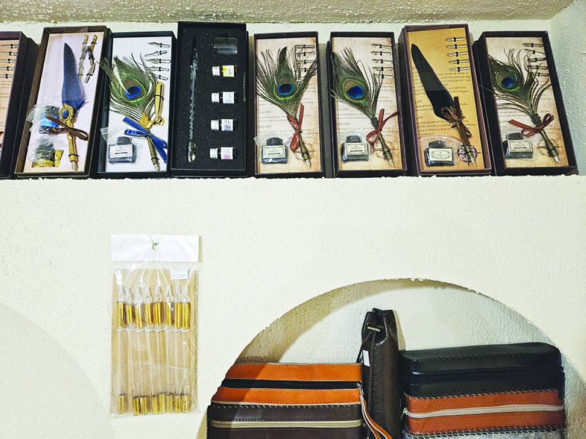 Ornate quills are among the popular items in Alsaygh's stall. PICTURE: Peter Alagos.