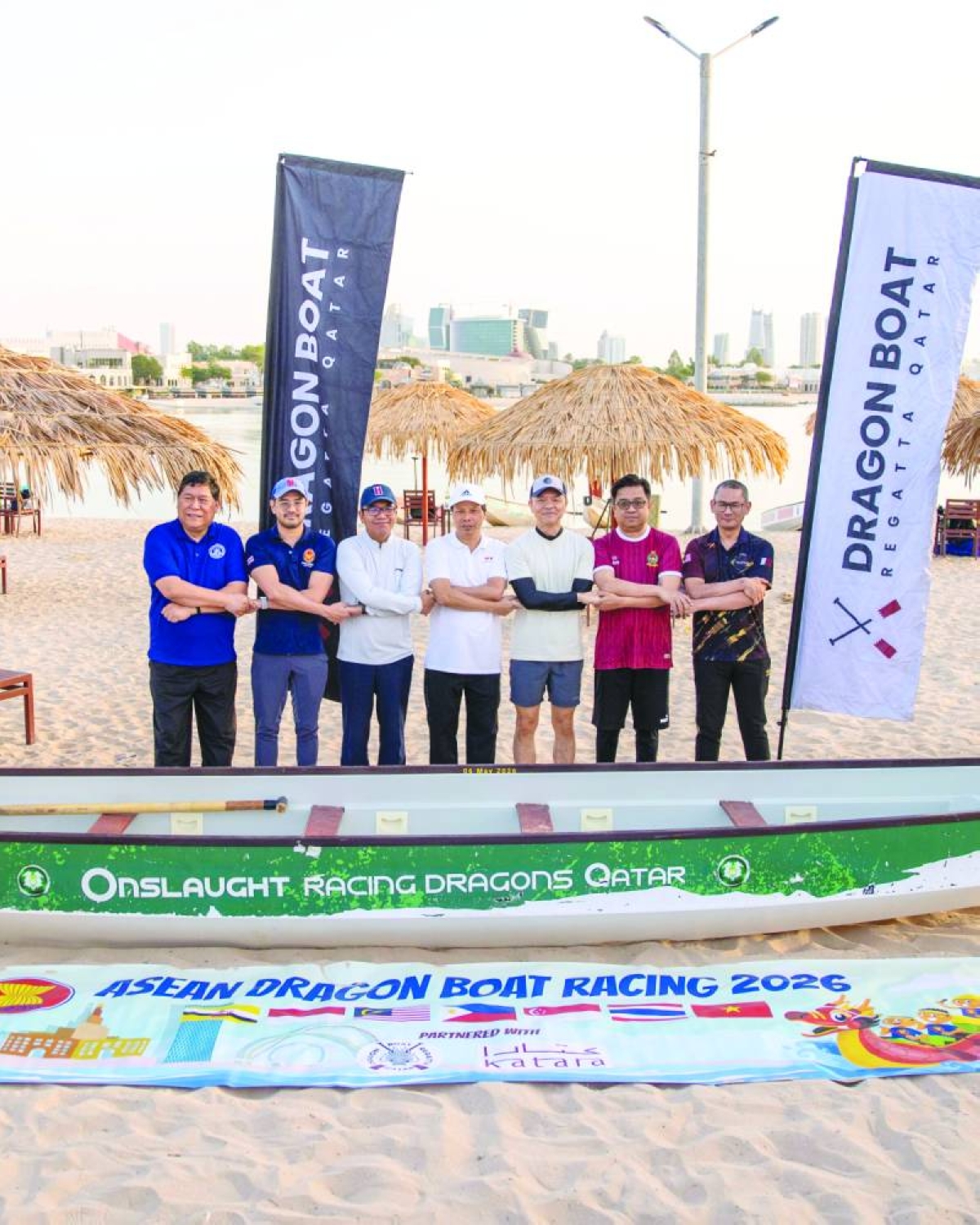 Asean ambassadors at the dragon boat race.  