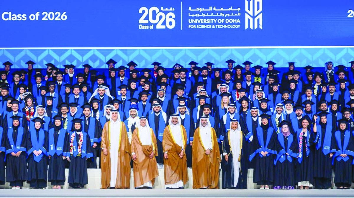UDST marks the second day of the Class of 2026 graduation ceremony at QNCC. The event was attended by His Excellency Dr Mohammed bin Saleh al-Sada, His Excellency Dr Salem Al-Naemi, board members, university’s staff and faculty, and families of graduates. The ceremony also featured a keynote address by Hamad Mubarak Alhajri. 
PICTURES: Thajudheen