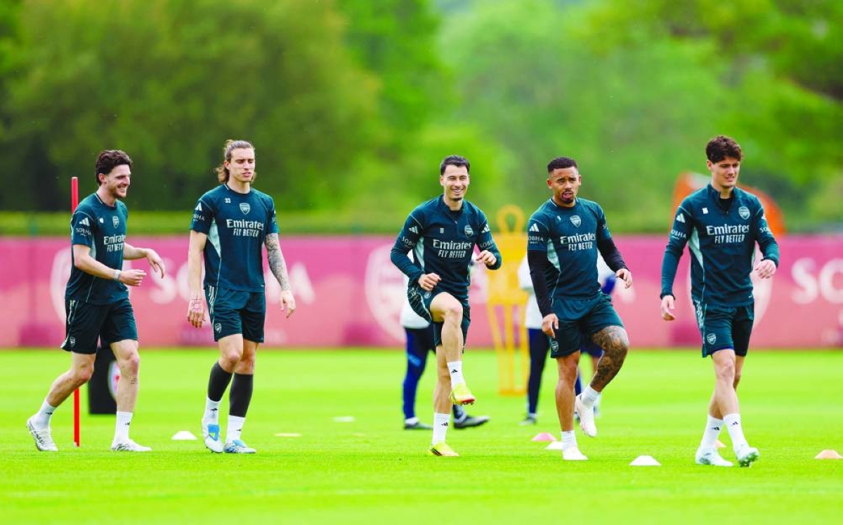 Arsenal players returned to training Thursday for the first time since their Premier League triumph was confirmed.