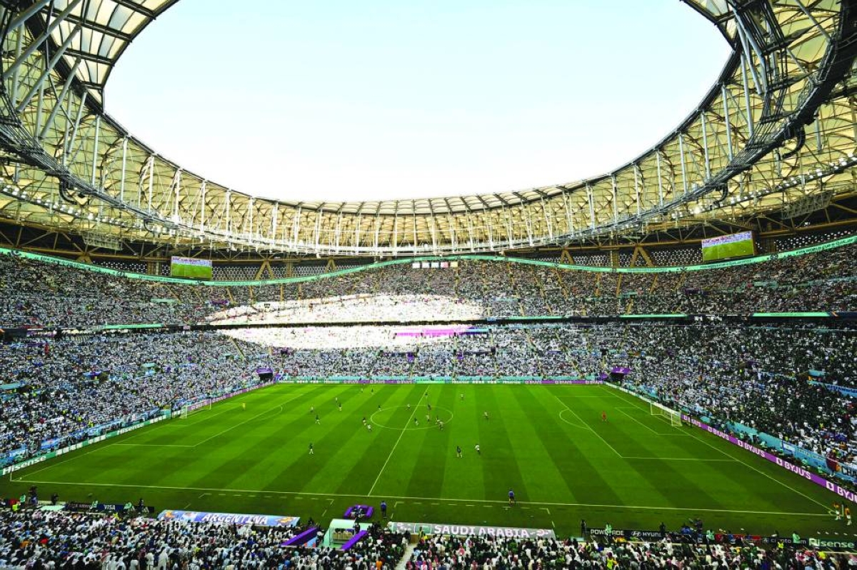 A general view shows the FIFA 2022 World Cup Group C encounter at the Lusail Stadium in Lusail, north of Doha on November 22, 2022. (AFP)