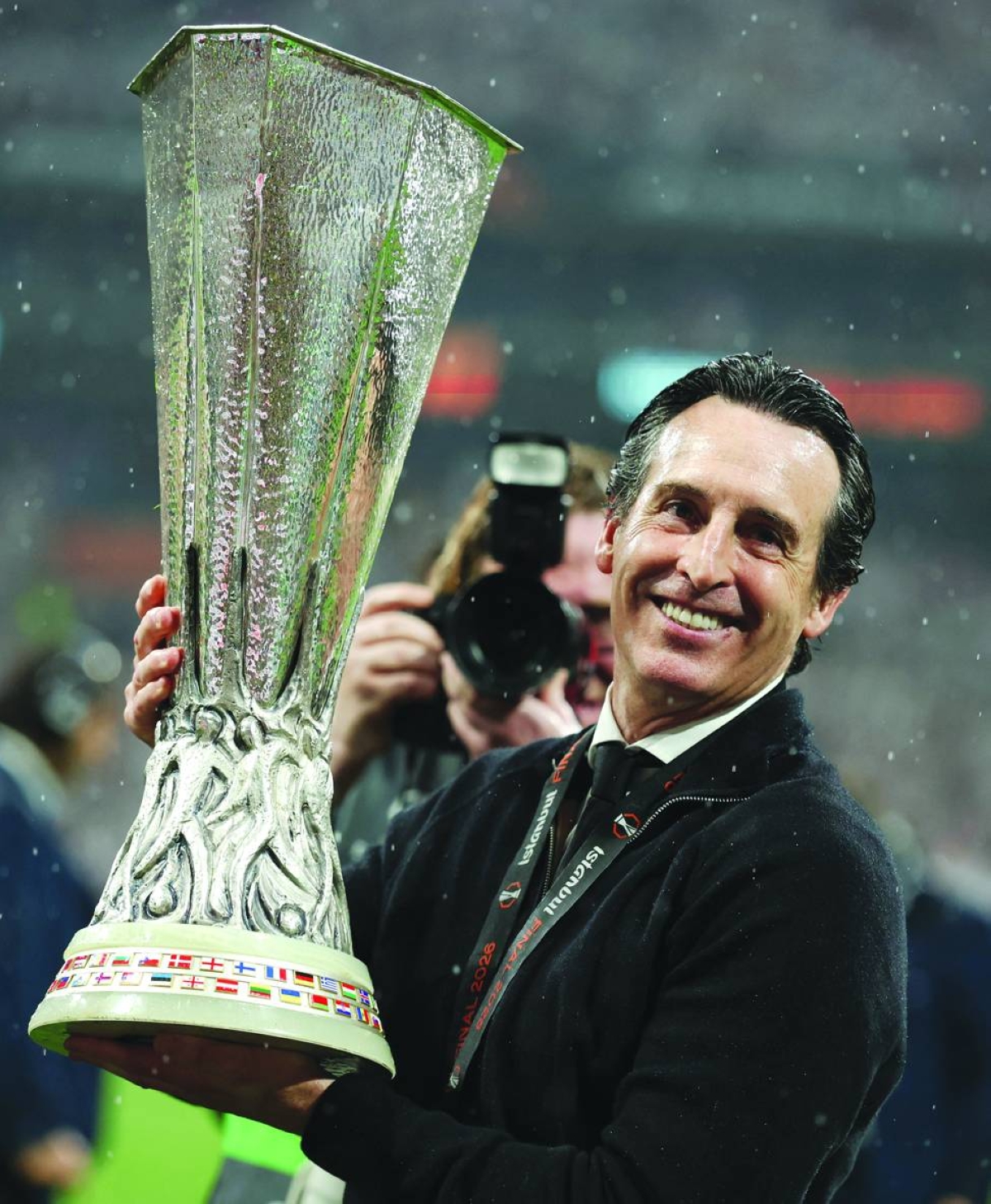 Unai Emery has now won the Europa League five times after leading Sevilla to the trophy three times and clinching it once with Aston Villa and Villarreal. (Reuters)
