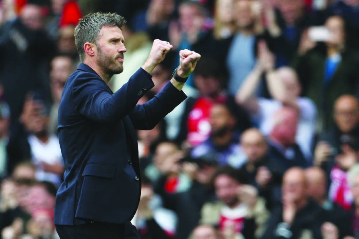 Michael Carrick has overseen a dramatic improvement in form at Manchester United since taking over following Ruben Amorim's acrimonious exit in January. (AFP)
