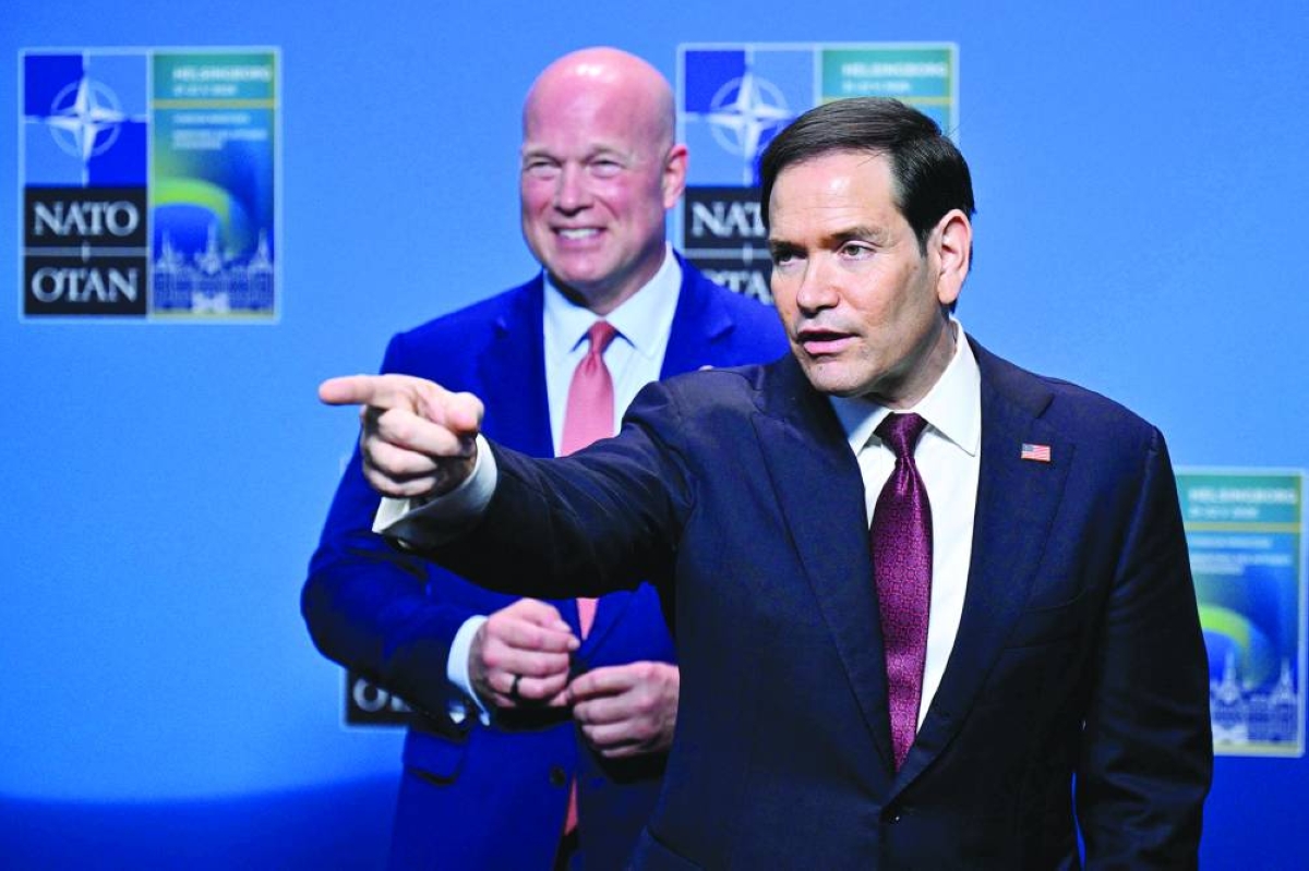 US Secretary of State Marco Rubio meets the press after the NATO Foreign Ministers' meeting in Helsingborg, Sweden, on May 22, 2026. Foreign ministers of the 32 NATO member states gathered in the Swedish city to finalise preparations for the upcoming Ankara Summit. (Photo by Johan NILSSON / TT NEWS AGENCY / AFP) / Sweden OUT