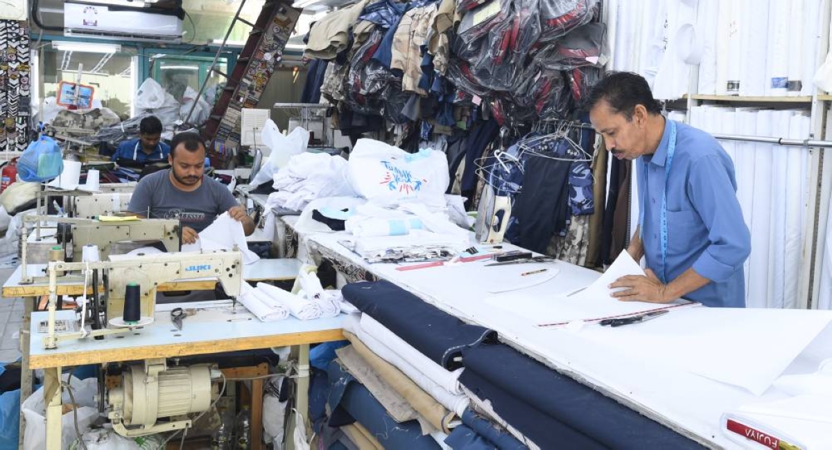 Tailoring shops at Souq Al Ali are experiencing increasing rush ahead of Eid al-Fitr. PICTURES: Ram Chand.