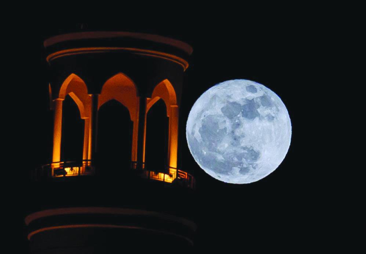 Blue Moon lights up the night sky