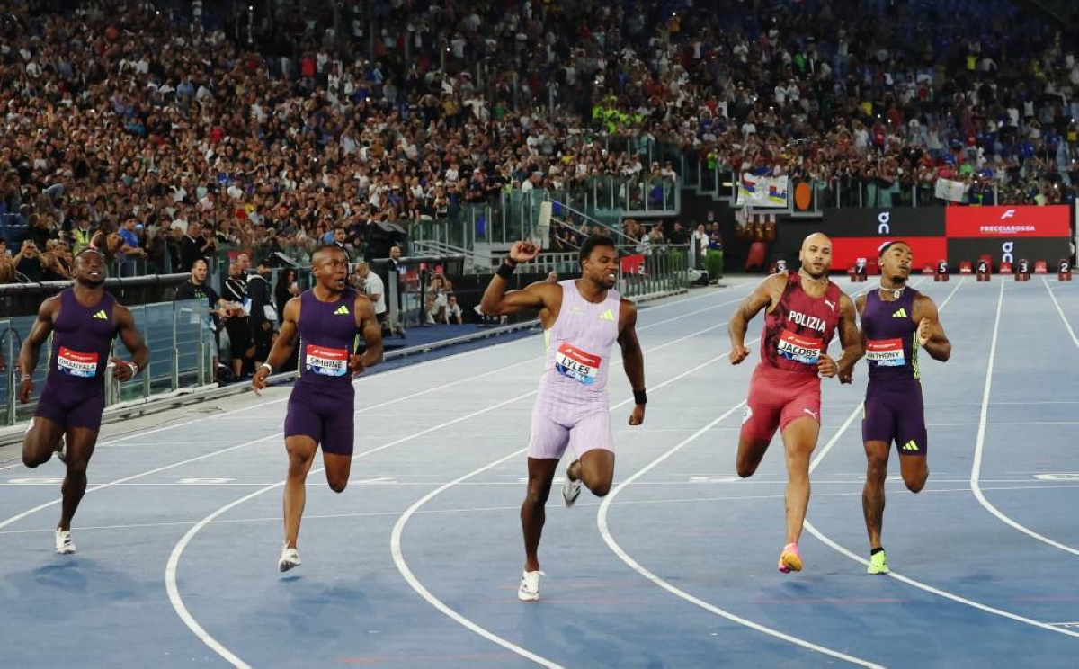Lyles storms to victory, Alfred beats Jefferson-Wooden at Rome Diamond League