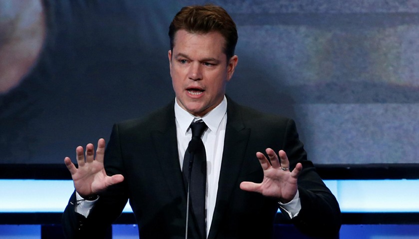 Actor Matt Damon speaks at the 30th annual American Cinematheque Award ceremony