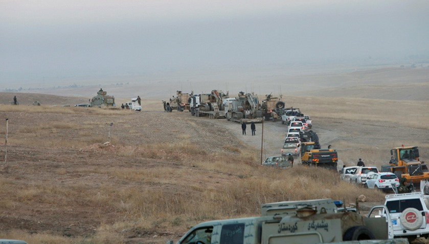 Peshmerga forces advance in the east of Mosul to attack Islamic State militants
