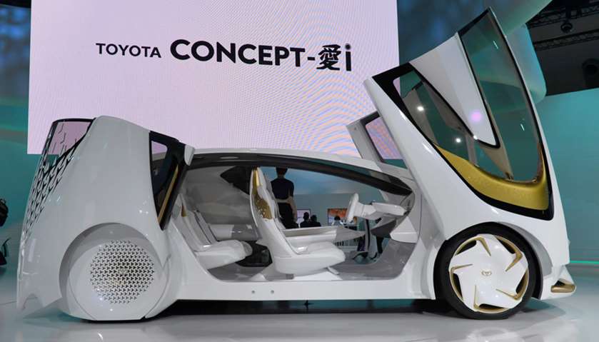 Toyota Concept-AI is on display at the Toyota booth during the Tokyo Motor Show in Tokyo