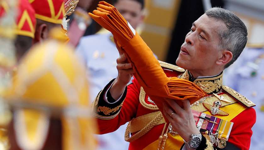 Thailand\'s King Maha Vajiralongkorn takes a part in the royal cremation procession of late King Bhum