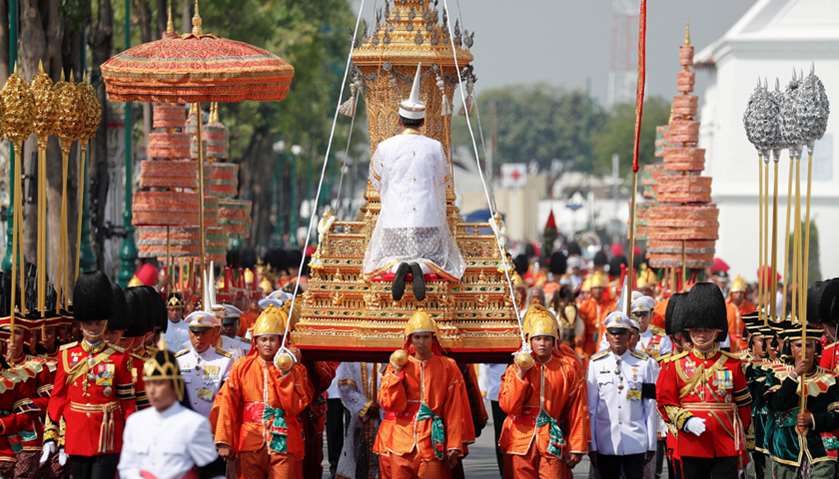 The Royal Urn of Thailand\'s late King Bhumibol Adulyadej is carried during the Royal Cremation cerem