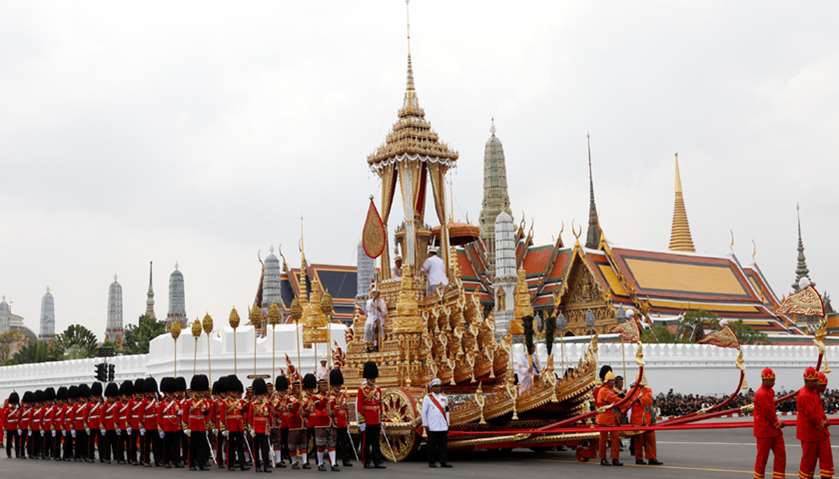 The Great Victory Chariot carrying the urn with the body of late King Bhumibol Adulyadej
