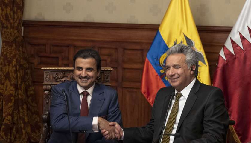 His Highness the Amir Sheikh Tamim bin Hamad al-Thani\'s visit to Ecuador