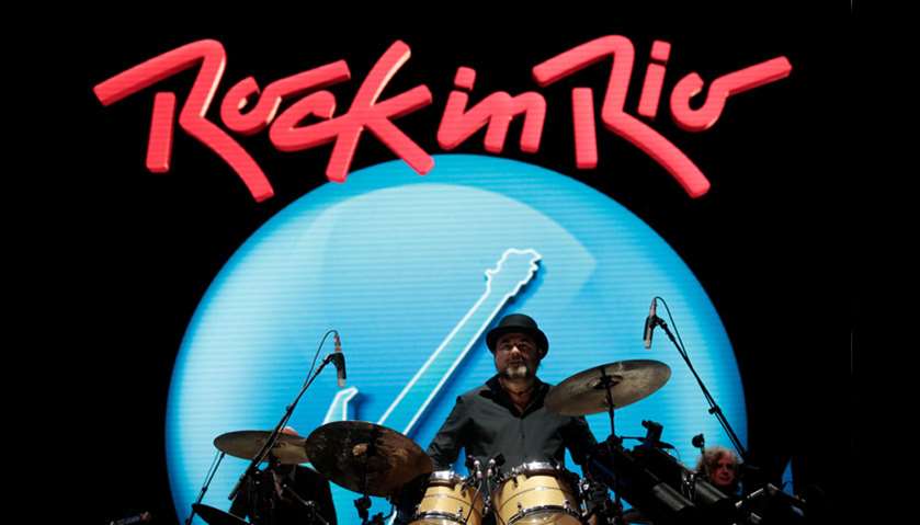Jeremy Stacey of King Crimson performs at the Rock in Rio Music Festival in Rio de Janeiro, Brazil