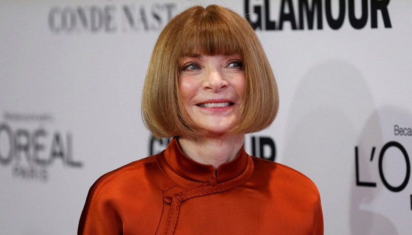 Editor in Chief of Vogue Anna Wintour poses at the Glamour Women of the Year Awards