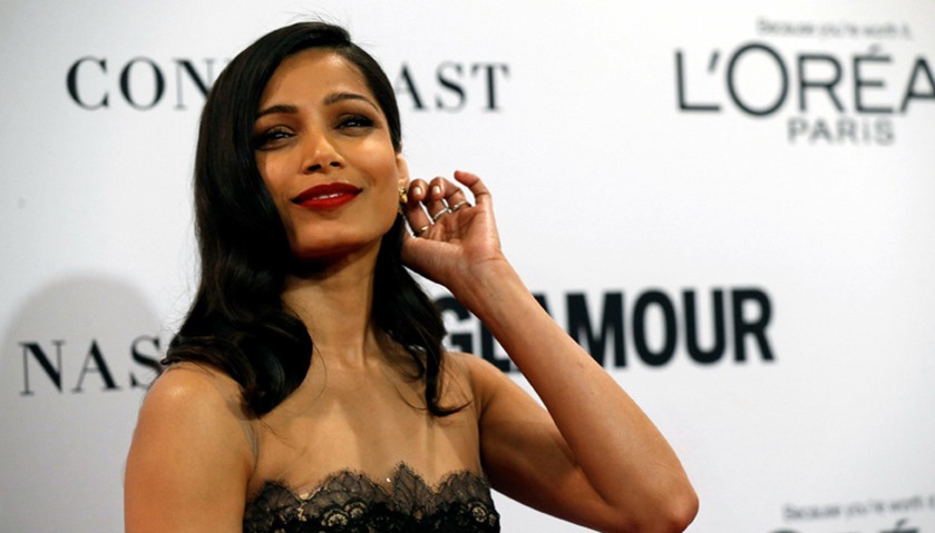 Actor Freida Pinto poses at the Glamour Women of the Year Awards