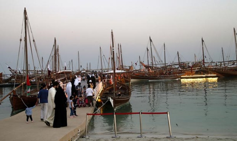 Dhows attracted a large number of visitors during the opening of the festival. PICTURE: Jayaram