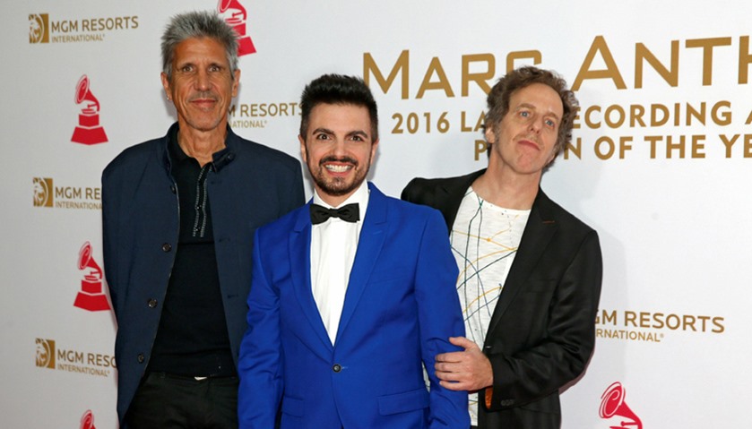 Cachorro Lopez, Ale Sergi and Didi Gutman of musical group Meteoros arrive for the Latin Grammy Pers