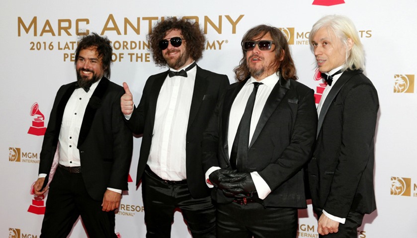 Members of the band Massacre arrive for the Latin Grammy Person of the Year