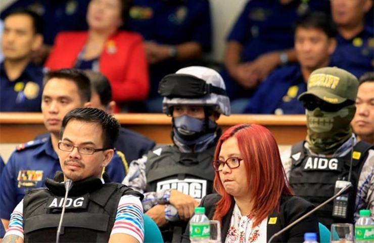 Kerwin Espinosa, who according to police is a drug lord, appears in a joint hearing session