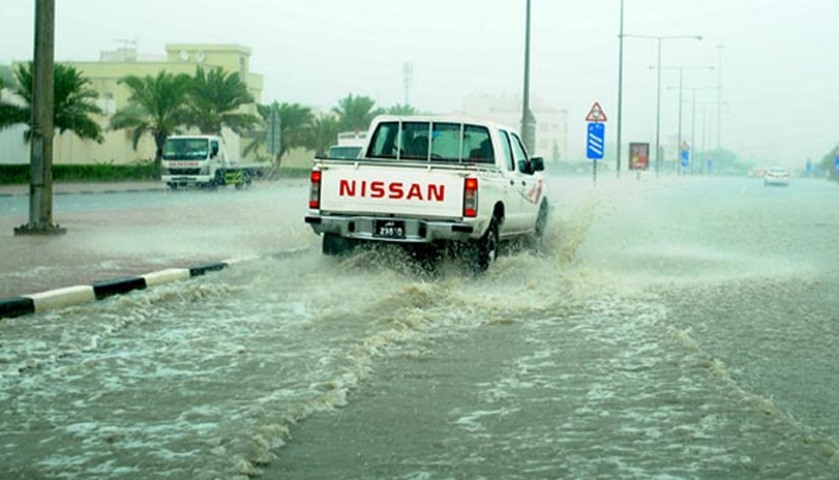 Heavy rain fell in Qatar on Saturday, leaving roads flooded. Pictures: GT photographers