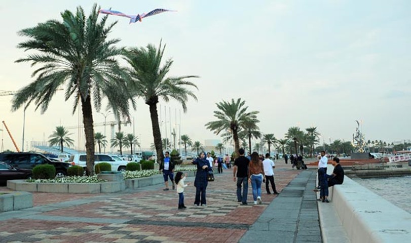 The calm after the storm … residents enjoying on the Corniche