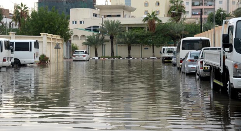 One of the waterlogged areas in Doha