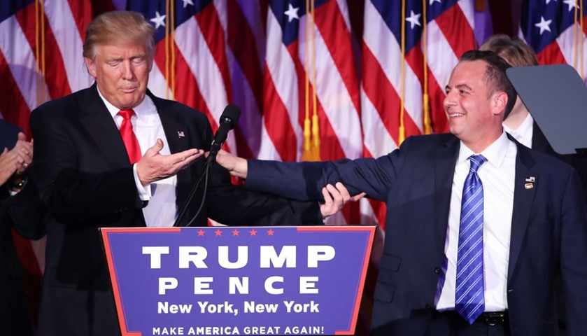 Donald Trump and Reince Priebus, chairman of the Republican National Committee