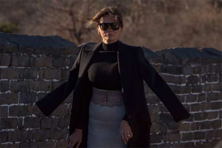 The US first lady visits the Mutianyu section of the Great Wall of China
