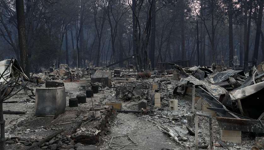 A view of homes destroyed by the Camp Fire is seen in Paradise, California