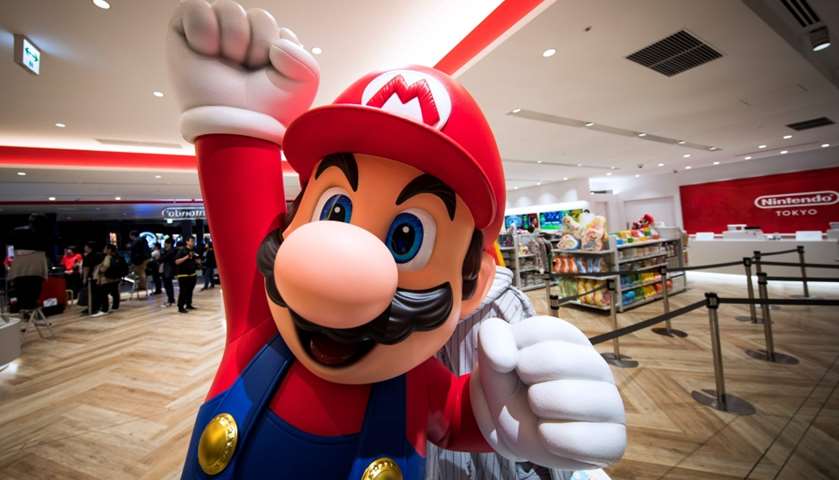 Nintendo game character Mario displayed