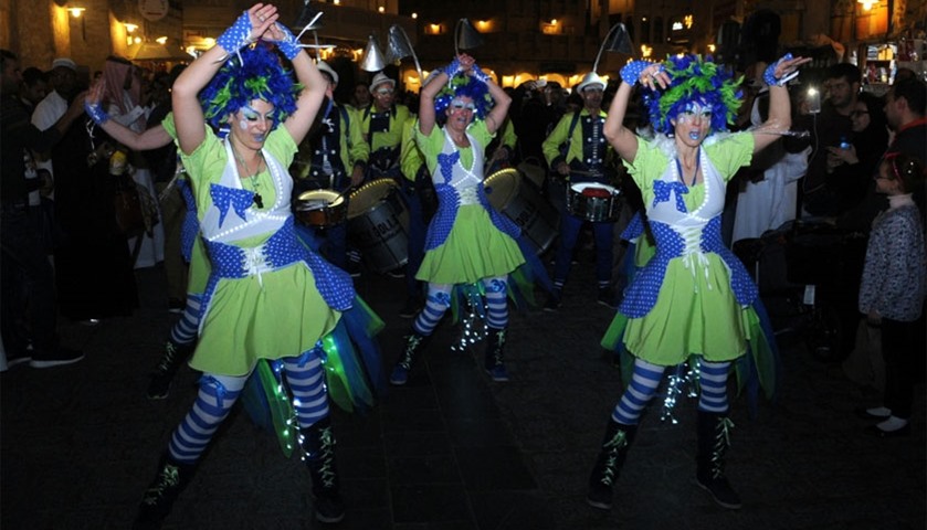 
Female performers in colourful dress for the \"The Lights Show.\"