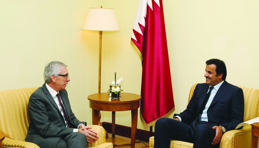 HH the Emir Sheikh Tamim bin Hamad al-Thani with  President of Sardinia Region Francesco Pigliaru