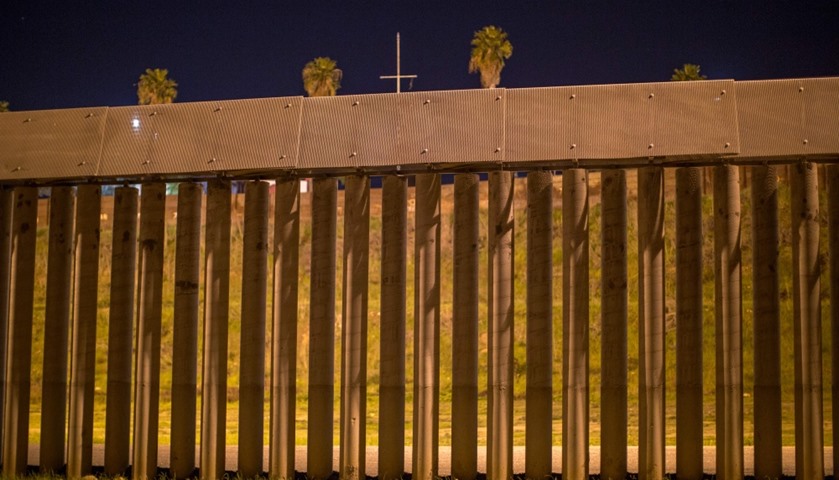 The border wall as seen at San Ysidro, California
