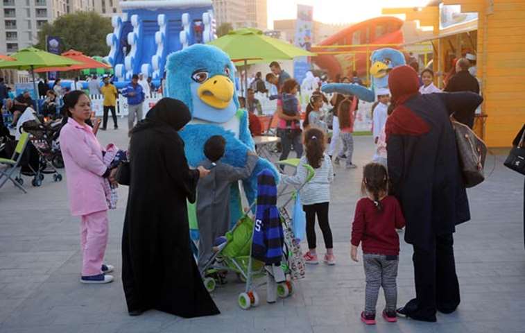 Children having fun time at the Souq Waqif Spring Festival