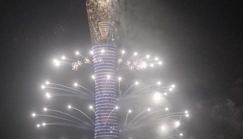 Fireworks at Aspire Tower