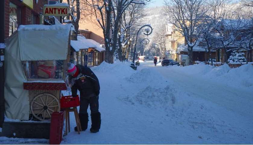 The main street of Zakopane, the winter capital of Poland