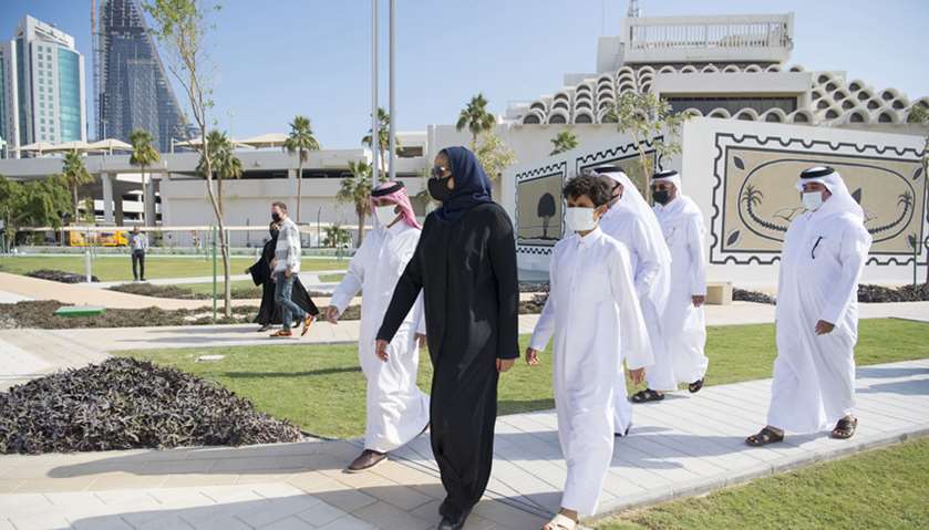QM chairperson HE Sheikha al-Mayassa bint Hamad bin Khalifa al-Thani tours the Post Office Plaza pro