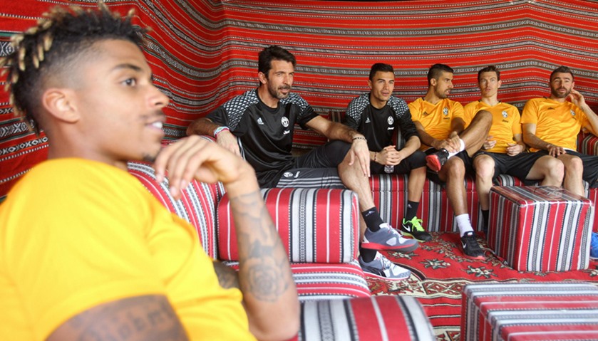 Juventus\' Mario Lemina, Gianluigi Buffon and team mates enjoy Qatari hospitality