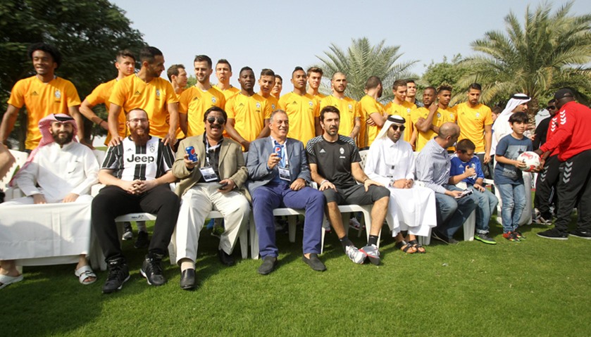Juventus team mates pose for a photo