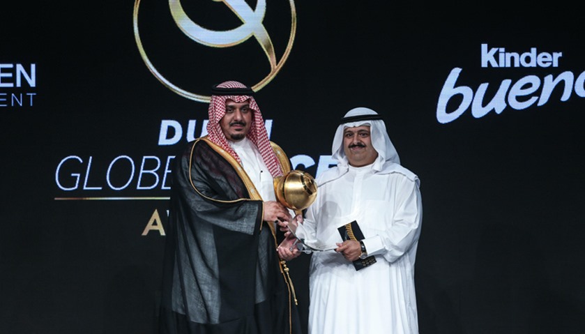 Al Hilal (L) receives the award for Koora best GCC club of the year
