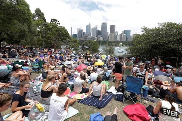 A position to watch the Sydney fireworks is shown after a park was opened to the public