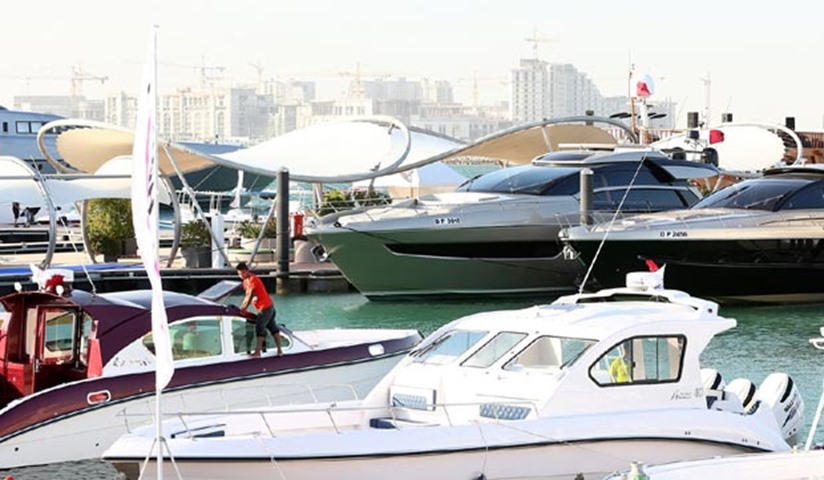The boat show features motorboats, luxury yachts and dhows