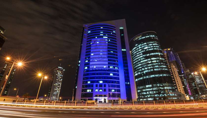 Qatar buildings light up in blue to mark the 70th anniversary of  UDHR