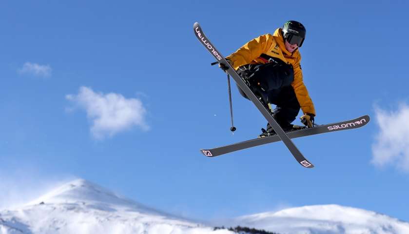 James Woods of Great Britain competes in the Men\'s Ski Slopestyle Jump