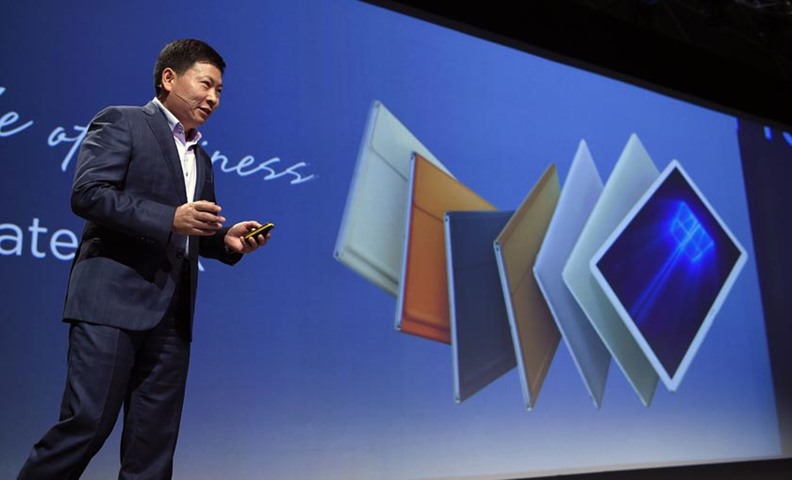 Chinese company Huawei\'s CEO Richard Yu at his press conference in Barcelona